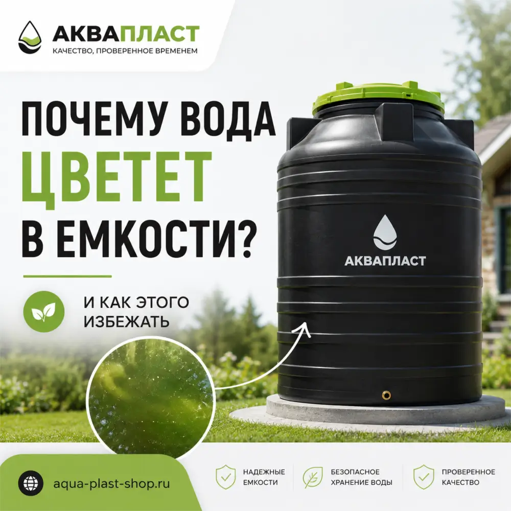 Почему вода в пластиковой емкости становится зеленой